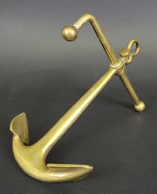 Vintage Solid Brass Anchor Paperweight Decoration