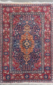 Vintage Hand Knotted Wool Oriental Scatter Rug
