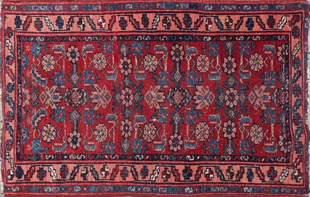 Vintage Hand Knotted Wool Oriental Scatter Rug
