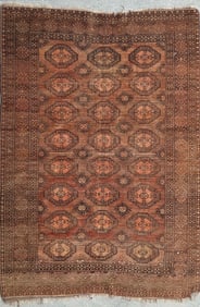 Hand Knotted Vintage Bokhara Oriental Rug