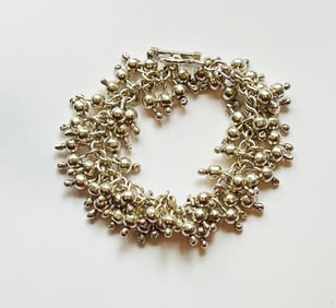 Sterling Silver Bead Bracelet with Toggle Clasp