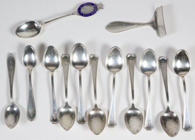 Mixed Lot of Thirteen Sterling Silver Demitasse Spoons
