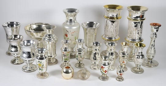 Large Collection of Antique Mercury Glass