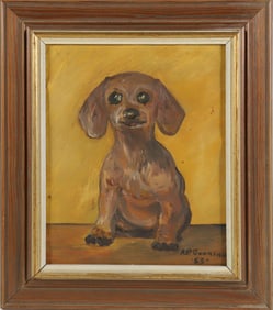 Peter Guarino Oil "Portrait of a Dachshund Hound"