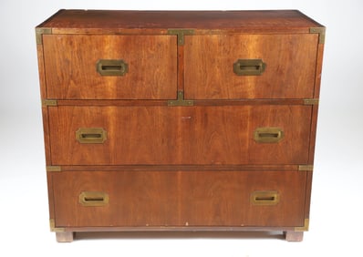 Contemporary Brass Bound Chest of Drawers