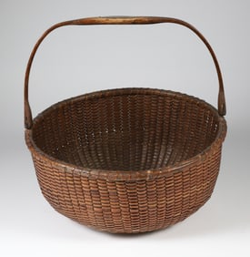 Antique Round Swing Handle Nantucket Basket