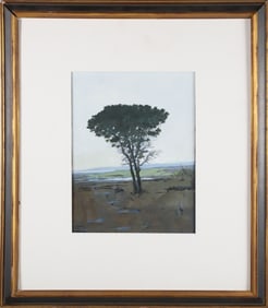 Jeff Joyce Gouache On Board, "Pine at the Edge of the Moor", circa 2002