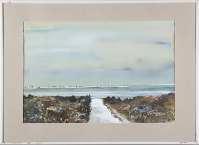 Donovan Watercolor on Paper "View Of Brant Point From Shimmo"