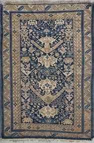 Vintage Persian Caucasian Hand Knotted Wool Oriental Rug