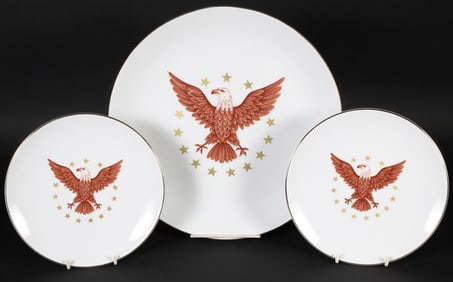 Three Bavaria Germany Eagle Porcelain Plates