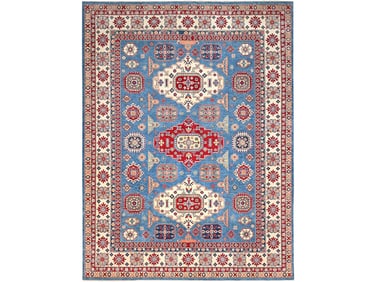 Hand Knotted Wool Triple Medallion Kazak Style Oriental Carpet