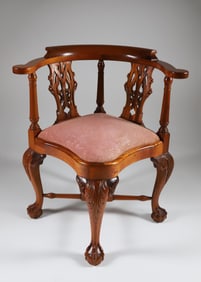 Georgian Style Mahogany Corner Chair, 20th Century
