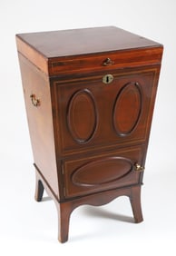 British Regency Mahogany Inlaid Cellarette, 19th Century