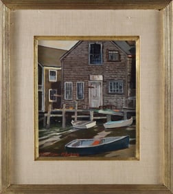 Stapleton Kearns Oil on Board "North Wharf Dories"