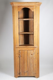 Vintage Country Pine Corner Cupboard