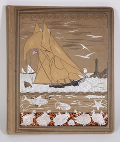 Sailboat Scrapbook with Polychromed Embossed Cover