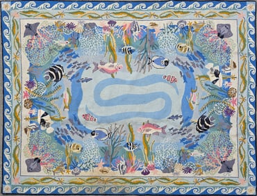 Claire Murray "Fish Swimming Amongst Coral Reef" Hooked Rug