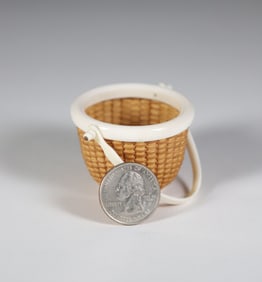 Miniature Round Swing Handle Nantucket Basket