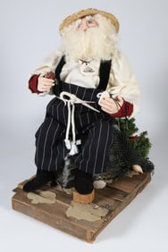 Contemporary Scrimshaw Santa
