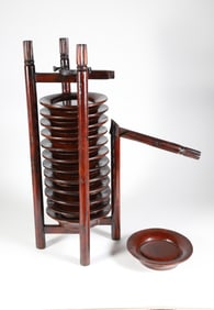 Vintage Chinese Wood Plate Caddy