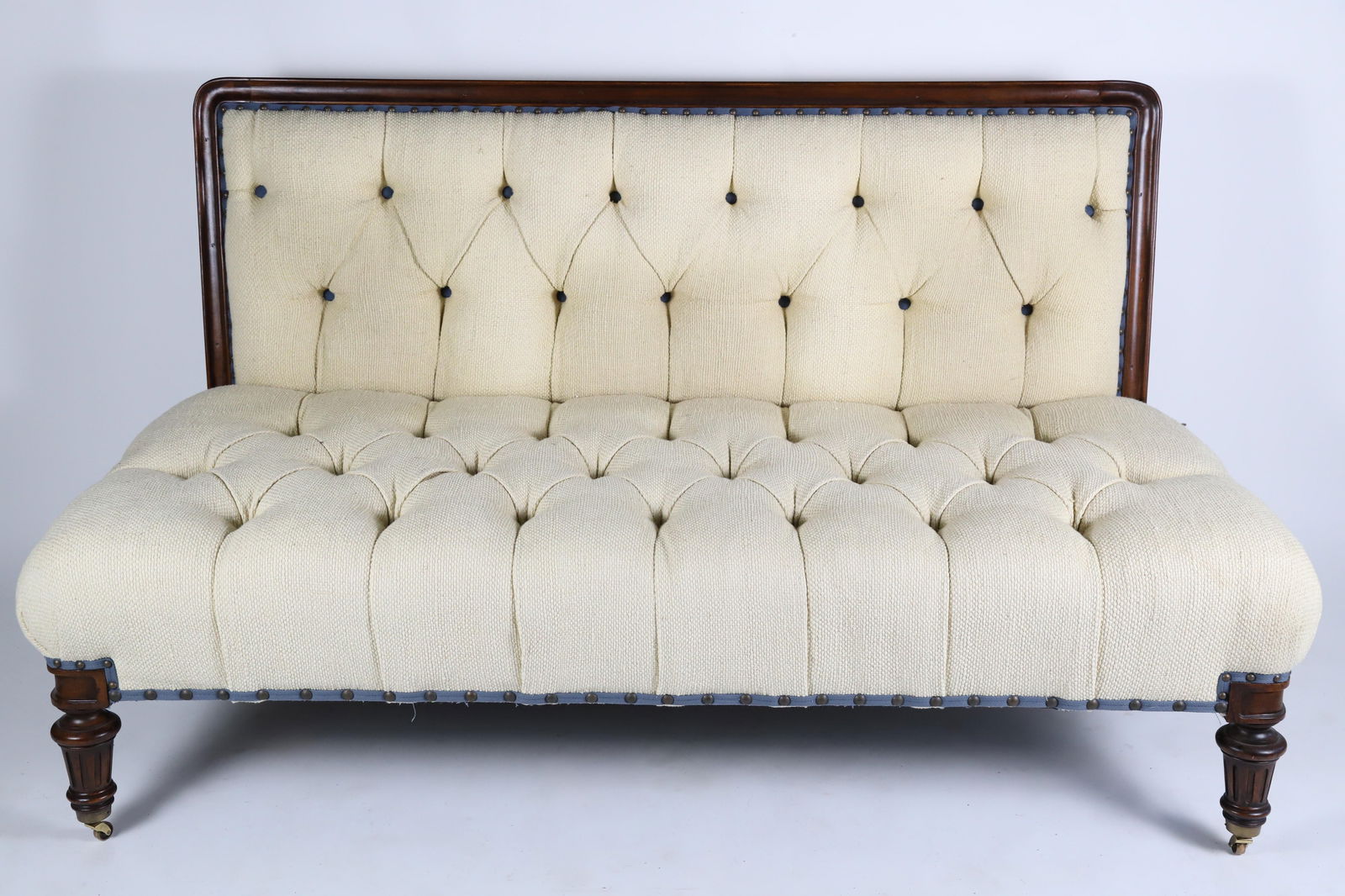 Ralph Lauren Creme Tufted Upholstered Settee (1 of 8)