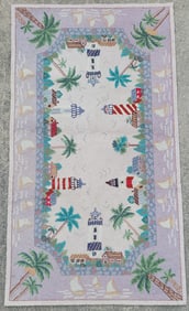 Vintage Carolina Lighthouses Hooked Rug