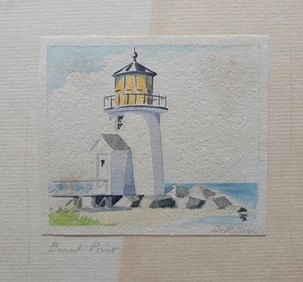 Doris and Richard Beer Watercolor on Paper "Brant Point"