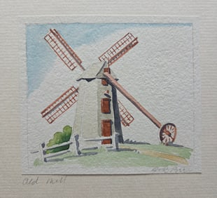 Doris and Richard Beer Watercolor on Paper "Old Mill"
