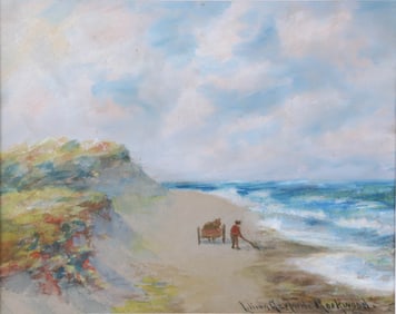 Lillian Gertrude Rockwood Watercolor on Paper "Beach Groomer"