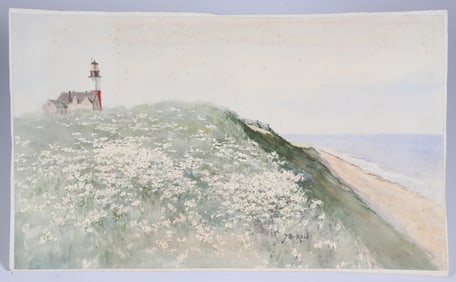 Jane Brewster Reid Watercolor on Paper "Sankaty Light"