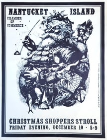 Rare 1973 Nantucket Christmas Stroll Advertising Poster