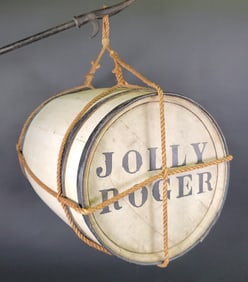 Vintage 1930s Hand Painted Jolly Roger Barrel