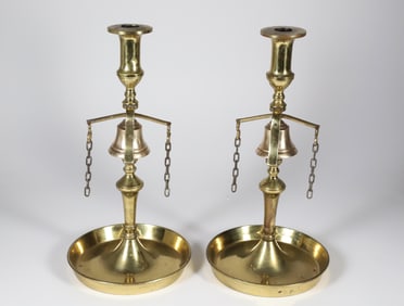 Pair of English Brass Tavern Sticks, 19th Century
