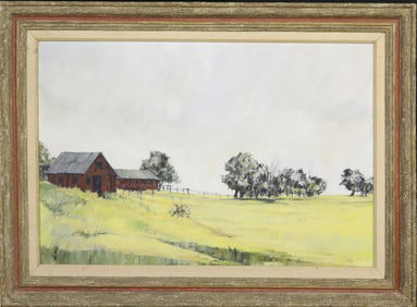 Roy Bailey Oil on Canvas "Red Barn"