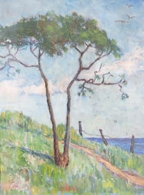 George Lear Oil on Canvas "Nantucket Pine", Painting