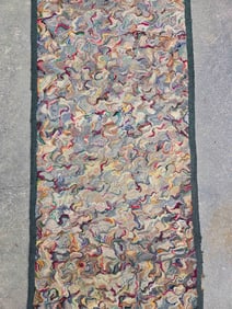 Antique American Hooked Rug Runner 19 ft. 1 in. Long