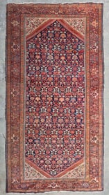 Antique Persian Hand Knotted Wool Malayer Oriental Carpet, circa 1920s