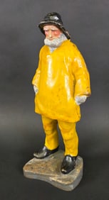 Antique Cast Iron Eastern Specialty Company Old Salt Fisherman Doorstop, circa 1920s