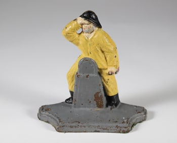 Antique Cast Iron Old Salt at the Helm Doorstop