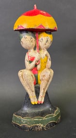 Vintage Art Deco Hubley Anne Fish Bathing Beauties Cast Iron Doorstop