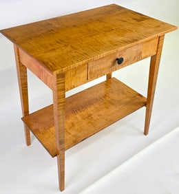 Phillip Raneri Nantucket Tiger Maple One Drawer Console Table