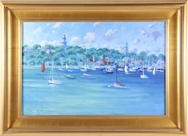 Illya Kagan Oil on Linen "Nantucket Harbor"