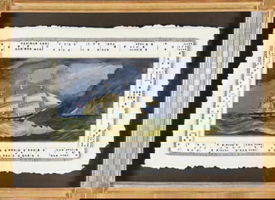 Mellie Cooper Mixed Media Hand Cast Paper Painting "American Clipper in Turbulent Seas"