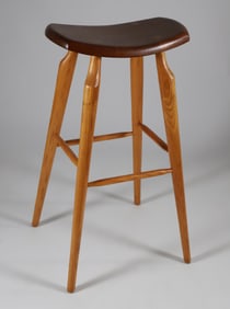 Stephen Swift Mahogany and Ash Bar Stool