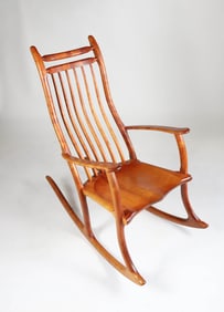 Signed Stephen Swift Cherry Rocker, circa 1996