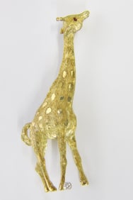 18k Yellow Gold Tiffany & Co. Textured Giraffe Brooch
