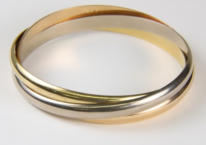 18k Gold Vintage Cartier Trinity Trio Bangle Bracelets