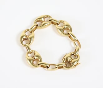 14k Yellow Gold Gucci Lozenge Solid Link Bracelet