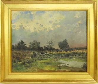 Willard Leroy Metcalf Oil on Canvas "Landscape"