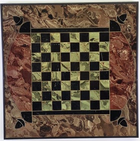 Antique Granite Marble Specimen Game Board, 19th century
